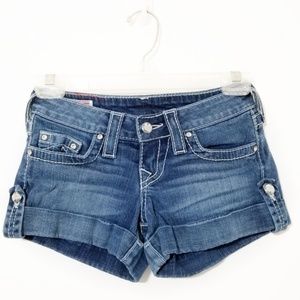 True Religion Swarovski crystal jean shorts sz 26